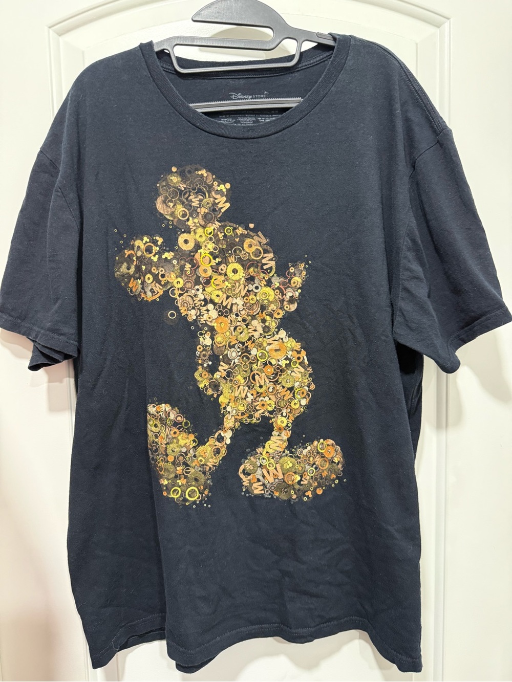 Disney Black Tee with Gold and Yellow Mickey Silhouette. Women’s Size 2XL.